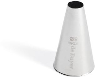 De Buyer - Douille en inox unie - Diamètre 0,9 cm - En Inox, Idéale pour Décorer, Garnir et Remplir, Sans Soudure pour Hygiène Parfaite, S'Adapte aux Poches Pâtissières, Argent