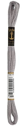 Anchor 233043 4635000-00399 Stickgarne, 100% Baumwolle, 399, 8m, 3 Gramm