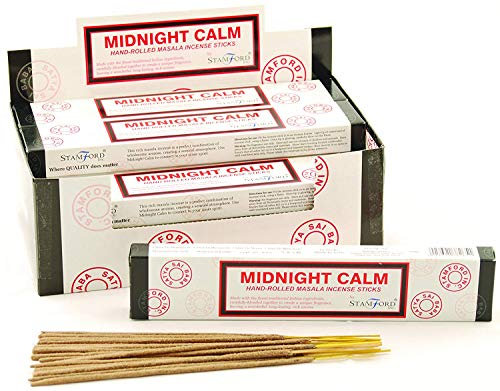 STAMFORD INC, 37265 Masala-Räucherstäbchen, 15 Stäbchen, 12 Packungen, Midnight Calm, Einheitsgröße, 386