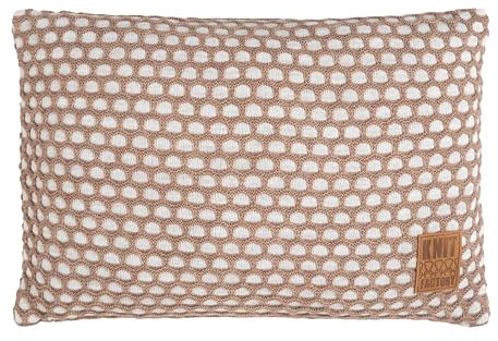 KNIT FACTORY - Mila Kissen - Beige/Marron - 60x40 cm