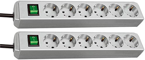 Brennenstuhl eco-line regleta con interruptor 6-compartimiento de 1,5 M verde claro