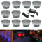 CHNXU Terrassen Einbaustrahler - 10er Set Boden Einbauleuchten Außen RGB LED Treppen Beleuchtung Ø45mm Bodeneinbaustrahler IP67 Wasserdicht Farbwechsel Boden Lampe
