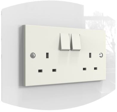 Displaypro Curved Single, Double Light Switch Surround Acrylic Finger Plate Panel Plug Socket (White - Double)