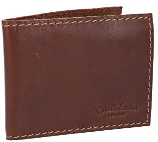 Gusti Geldbörse Leder - Danny Portemonnaie Brieftasche Geldbeutel Reisegeldbörse klein Herren Leder Braun