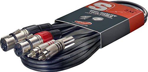 Câble RCA vers XLR, 2 x mâle vers femelle, 3 m.