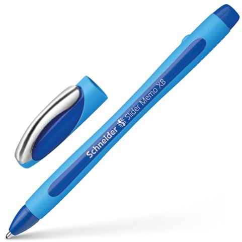 Schneider 75023 Slider Memo XB Kugelschreiber (mit Kappe, Strichstärke: XB, Schreibfarbe: blau, Made in Germany) Germany) 1er Pack