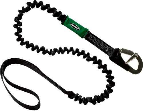 Baltic Elastische Sicherheitleine mit Haken, 2m, Schwarz