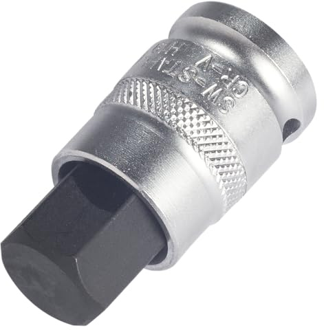 SW-Stahl 05110SB Inbuseinsatz 1/2 Zoll - Innensechskant Nuss 19 x 53 mm | Schraubendreheinsatz aus Chrom-Vanadium-Stahl, kurze Ausführung, 12,5 mm Antrieb, Premium-Qualität für Profi-Werkzeug