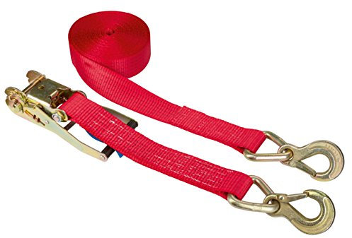 Kerbl Lot de 2 Crochets de Sangle d'arrimage à cliquet Rouge 50 mm x 8 m 5000 kg 37179