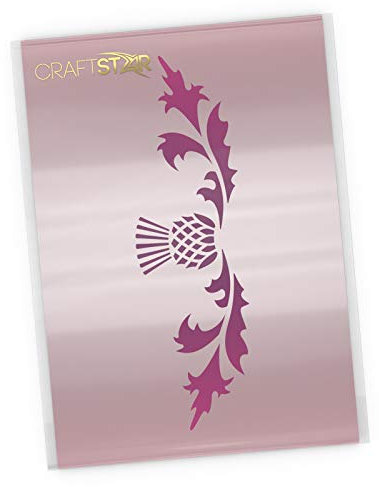 CraftStar Thistle Border Stencil - Laser-Cut A4 Mylar Scottish Thistle Template