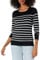 Amazon Essentials Women's Long-Sleeve Lightweight Crewneck Jumper (Available in Plus Size), Black Grey White Stripes, XS