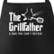MoonWorks® Grill-Schürze für Männer mit Spruch The Grillfather Grillbesteck Fun-Shirt für Männer und Paten Geschenk lustig Grillschürze Baumwoll-Schürze Küchenschürze schwarz unisize