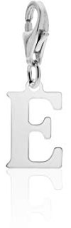 Aka Gioielli® - Damen Charm Anhänger E Buchstabe 925 Sterling Silber Rhodiniert