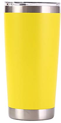 JOYSIP 20oz Stainless Steel Thermal Travel Mug with Lid, Double Walled Vacuum Insulated Coffee Tumbler Cup for Home, Office, Sports, 600ml (YELLOW)