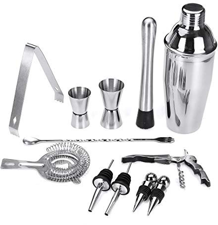 KingLan Kit De Coctelera Boston Vintage De Acero Inoxidable. Mezclador Jigger De 750 Ml