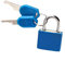 Piccolo lucchetto multicolore in ottone e plastica con 2 chiavi per cassetta degli attrezzi, borsa, agenda (blu scuro)