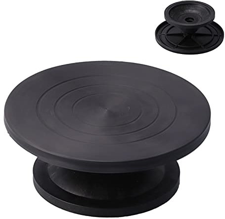 Drehteller, robuster professioneller Einstellbarer Metallrad-Drehteller zum Farbsprühen Spinner-Kuchen-Dekoration, Anzeigeartikel(All Black 30 cm)