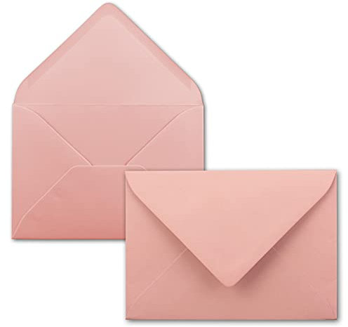 50 Mini Brief-Umschläge - Altrosa - 5,2 x 7,6 cm - Miniatur Kuverts mit Nassklebung für Blumen-Grüße, Grußkarten, Anhänger & Geld-Geschenke - FarbenFroh by GUSTAV NEUSER