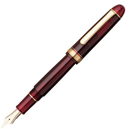 PLATINUM Japanischer Füllfederhalter #3776 Century Gold Trim Bourgogne UEF/Rot/ 0,18-0,24 mm/Handgefertigt/Feder aus 14-Karätigem Gold/mit Geschenkbox/Füllhalter Füller