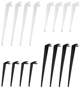 4x Tischbeine NEW ERA geneigt | Metall Stabil Stahl | Hairpin Legs stabil Tischkufen schlicht Tischgestell minimalistisch Möbelfüße schräg | höhenverstellbar (42cm (Bank / Couchtisch), Schwarz)