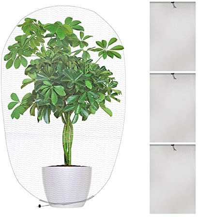 Duffire Red de barrera de insectos de 1 x 1,5 m con cordón, 3 piezas de malla fina antipájaros, cubierta de pantalla de insectos para proteger plantas y árboles frutales