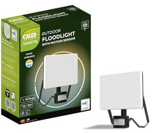 CALEX Smart Outdoor Projecteur Extérieur connecté LED, Détecteur de Mouvement, WiFi, Contrôle via App, 2500 lm, IP54