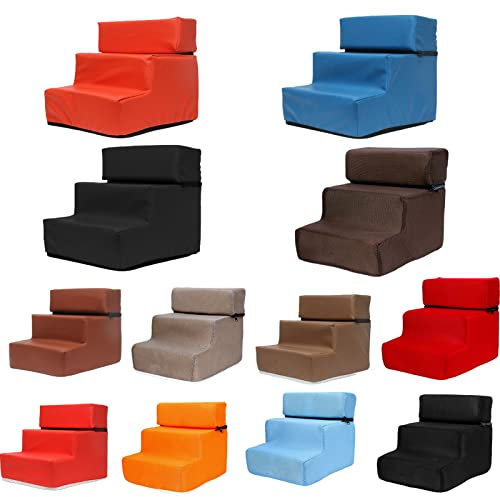 tinysiry Cubierta de escaleras para Perros pequeños, escalones para Perros para sofá, Cubierta de Felpa Lavable Desmontable y Parte Inferior Antideslizante para Camas Altas y sofá 1
