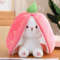 shineFinder Conejo de Peluche con Zanahorias y Fresas, Conejo de Peluche (25 cm, Fresa)