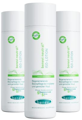 benevi neutral ISO-Lotion 200ml. Bodylotion für sehr trockene, rissige, empfindliche, juckende und schuppende Haut, hinterlässt angenehmen, pflegenden Schutzfilm.