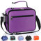 Homtibrm Insulated Lunch Bag, Kids Thermal Cool Bag with Adjustable Strap, Waterproof Lunch Box Bag for Adults Kids Boys Girls Work School Picnic (Purple)