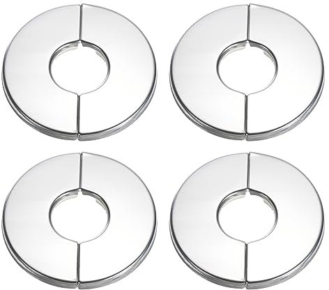 sourcing map Wall Split Flange, 2pcs 304 Stainless Steel Round Escutcheon Plate for 22mm Diameter Pipe