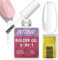 INTOBAS 5-IN-1 Builder Gel Für Nägel Clear, Gel Nagellack UV Set Mit Nagelformen 100 Stück, Aufbaugel Für Nägel UV/LED, Nail Builder Gel Für Nagelverlängerungen, Verlängerungen, Nagelkunst, Aufkleber