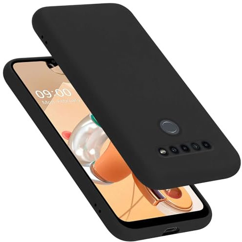 Cadorabo Hülle kompatibel mit LG K41S Hülle Silikon Handyhülle für K41S Case aus flüssigem Silikon- Kratzfeste und stoßfeste dünne TPU Schutzhülle - Liquid SCHWARZ