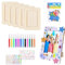 Qooloo 6 Stück Holzfarbe Bilderrahmen Bastelset, 14x19 cm Kinder Bilderrahmen Set, Basteln Bilderrahmen DIY, Kinder Bilderrahmen Bastelsets mit Selbstklebende Glitzersteine für Geburtstage Jubiläen