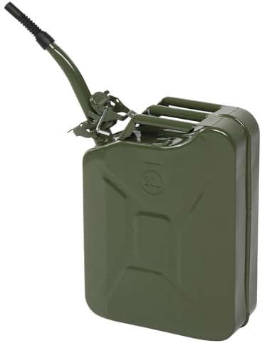 5L-20L Portable Fuel Oil Storage Can Metal Petrol Diesel Tank with Spout (20L)