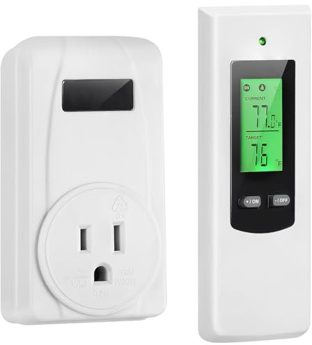 Prise Thermostat sans Fil, capteur de télécommande numérique sans Fil pour radiateurs électriques et climatiseurs Mobiles