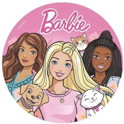 Dekora - Edible Wafer Cake Disk with Barbie Design 20cm - Perfect for Children's Celebrations and Birthdays