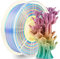 LVVJ3D PLA Filament 1.75mm, Silk Rainbow Filament, Rainbow PLA 3D Drucker Filament, Sauber Gewickelt Maßgenauigkeit +/-0.03mm, 1KG/Spool