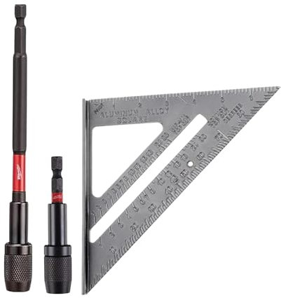 Shockwave Magnetic Bit Holder for Impact Driver Set - MMJO Lifestyle Carpenter Square Bundled with 152mm & 73mm Locking Impact Driver Bit Holder