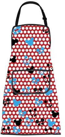 ENSIANTH Cartoon Mouse Aprons Anime Apron with Pockets Magic Mouse Cooking Apron Cute Mouse Kitchen Home Aprons Mouse Lover Gift (Mouse Apron red)