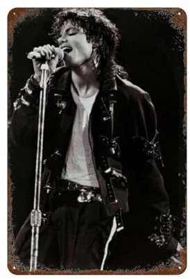 HAMAQAA Michael Jackson Live Show Kunst, Wanddekoration, Kunst, Metallblechposter, moderne Heimdekoration, Kunst, Metallposter, Hausbar, Laden, Dekorationen, Vintage-Schild, Geschenk, 30 x 20 cm