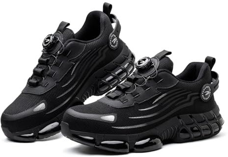 Qzeanxy Sicherheitsschuhe Arbeitsschuhe Herren Damen Leicht Arbeitsschutzschuhe Stahlkappenschuhe Schnellverschluss Atmungsaktiv mit Stahlkappe