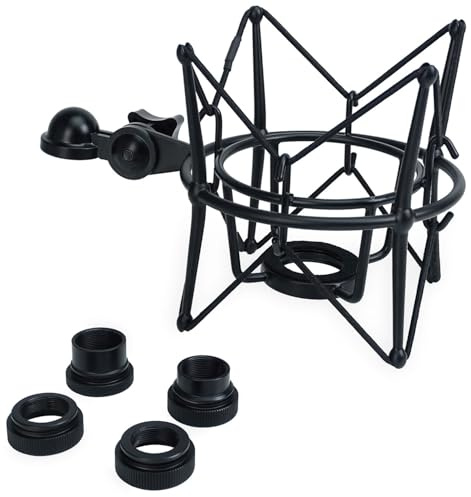 keepdrum MS090B Multispinne Mikrofonspinne für verschiedene Mikrofone Schwarz