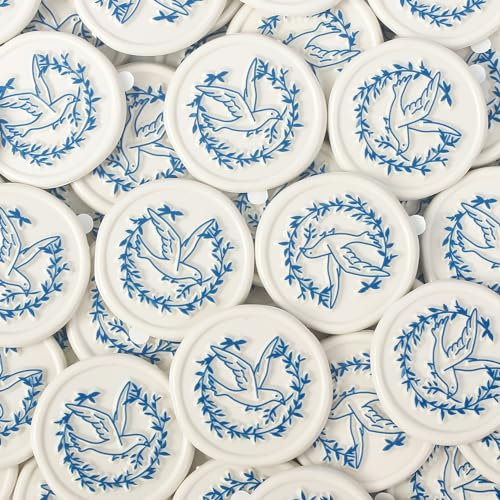 JAGERGREEN 24 Stück Wachssiegel Selbstklebend mit Vielen Mustern, Siegelwachs Aufkleber für Einladungen, Sticker für Hochzeit, Briefumschläge, Geburtstage, Geschenkverpackungen (Friedenstaube-Stil)