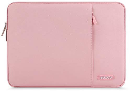 MOSISO Laptop Case 14 inch, 14 inch Laptop Sleeve Compatible with HP Lenovo Dell ASUS Acer, HP Stream, Dell Latitude, Lenovo IdeaPad, Polyester Vertical Computer Sleeve Bag with Pocket, Pink