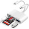 [Apple MFi Certified] Lecteur Cartes SD pour iPhone, 4en1 Lecteur de Carte Mémoire USBC Lightning vers SD/Micro SD/USB/Charging, Adaptateur Cartes SD USB C pour iPhone 16/15/iPad/Samsung/Caméra