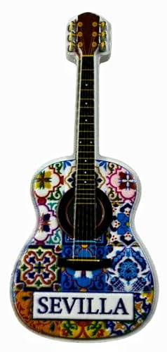 Kühlschrankmagnet Gitarre Sevilla Andalusien Spanien Reise Souvenir Kühlschrank 3D Dekoration Magnet Aufkleber Handwerk