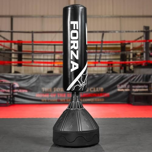 FORZA Freestanding 6ft Punch Bag | Heavy Duty Free Standing Boxing & Kickboxing Bag for Home Gym & Fitness Training – Microfibre Leather Punch Bag with Shock Absorbing Foam