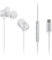 Panasonic RP-TCM225DEW USB-C Earphones, In-Ear Earbuds, Wired Headphones with Built-in Mic & Remote, Powerful Bass, Customisable Fit, 1.2m Cable, White