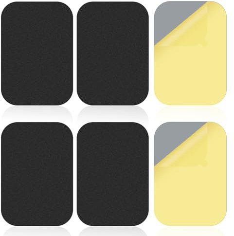 ePicsoa Metallplatte Handy, 6 Stück Handy Metall Platte, 65x45mm Metallplättchen Selbstklebend, Schwarz Metall Platte mit Klebefolie für Kfz Magnet Handy Halterung (Rechteckig)